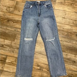 RSQ Light Blue Distressed Straight Leg Jeans